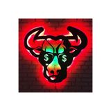 Dekoraven Ox Boss Ledli Duvar Süsü Mdf Tablo Duvar Aksesuarı Ahşap Tablo, 59012341460058