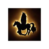 dekoraven Pegasus Dekoratif Led Işıklı Ahşap Tablo 50x60 cm, pegasus1
