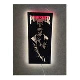 dekoraven Punisher Led Işıklı Ahşap Tablo 55x24 cm, punisher1