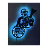 dekoraven Star Wars Baby Yoda Dekoratif Led Işıklı Ahşap Tablo, starwarsbabyyoda1