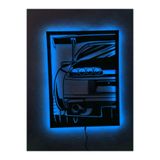 dekoraven Supra Led Işıklı Ahşap Tablo mavi