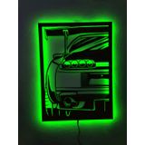 dekoraven Supra Led Işıklı Ahşap Tablo yeşil