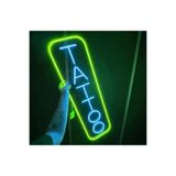 dekoraven Tattoo Dövme İç ve Dış Mekan Neon Led Tabela Yeşil-Turkuaz 80x30cm, tateb
