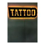 dekoraven Tattoo Dövmeci İç Mekan Tabela Led Işıklı Tablo sarı