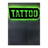 dekoraven Tattoo Dövmeci İç Mekan Tabela Led Işıklı Tablo yeşil