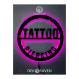 dekoraven Tattoo & Piercing Led Işıklı Ahşap Tablo-iç Mekan Tabela