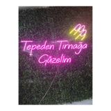 Dekoraven Tepeden Tırnağa Güzelim Güzellik Merkezi Kuaför Neon Led Tabela (80X40Cm), tepedenpink