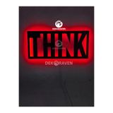 dekoraven Think-Motto Led Işıklı Ahşap Tablo kırmızı