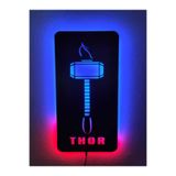 dekoraven Thor Dekoratif Led Işıklı Ahşap Tablo, thor11
