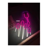 dekoraven Tırnaklar Oje Neon Led Tabela Dekoratif Aydınlatma 70x40 cm Pembe Beyaz, tırnaklaroje