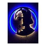 dekoraven Tupac Shakur Işıklı Tablo 50x50 cm LED Aydınlatmalı Ahşap Dekoratif Duvar Tablosu, tupac4