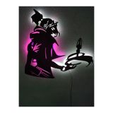 dekoraven Valorant Jett Led Işıklı Ahşap Tablo Pembe 55x40 cm, valojet1