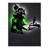 dekoraven Valorant Jett Led Işıklı Ahşap Tablo Yeşil 55x40 cm, valojet1