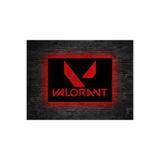 dekoraven Valorant Kırmızı Led Işıklı Ahşap Tablo 35x50 cm, val1