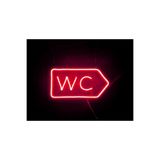 dekoraven Wc-Tuvalet Yön Neon Led Tabela Dekoratif Aydınlatma Kırmızı 35x15 cm, wcneon1
