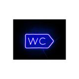 dekoraven Wc-Tuvalet Yön Neon Led Tabela Dekoratif Aydınlatma Mavi 35x15 cm, wcneon1