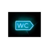 dekoraven Wc-Tuvalet Yön Neon Led Tabela Dekoratif Aydınlatma Turkuaz 35x15 cm, wcneon1