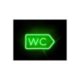 dekoraven Wc-Tuvalet Yön Neon Led Tabela Dekoratif Aydınlatma Yeşil 35x15 cm, wcneon1