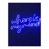Dekoraven Where Is My Mind Neon Tabela Neon Yazı Led Dekoratif Duvar Aydınlatması Neon Duvar Dekorasyonu, wheremavraven