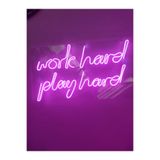 Dekoraven Work Hard Play Hard Neon Led Duvar Yazısı Dekoratif Işıklı Gece Lambası Duvar Süsü, workpinkraven1