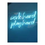 Dekoraven Work Hard Play Hard Neon Led Duvar Yazısı Dekoratif Işıklı Gece Lambası Duvar Süsü, workturkraven1