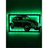 Dekoraven Woswos Beetle 1303 LED Işıklı Tablo - Yeşil - 55 x 30 cm