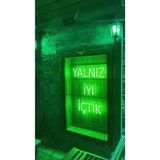 Dekoraven Yalnız Iyi Içtik Neon Led Bar Kafe Neon Tabela Dekoratif Aydınlatma, yalnızyeş80rav