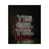 Dekoraven Yes Girl Yes Neon Led Aydınlatma Neon Led Tabela (50X50Cm), yesgirared