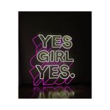 dekoraven Yes Girl Yes Neon Led Aydınlatma Tabela 50x50 cm Pembe Beyaz, yesgirls