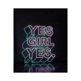 dekoraven Yes Girl Yes Neon Led Aydınlatma Tabela 50x50 cm Turkuaz-Beyaz, yesgirls