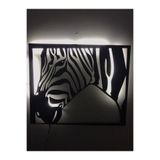 dekoraven Zebra Led Işıklı Tablo siyah