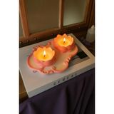 Dekorea Home Lotus Taş Tozu Mumluk – El Yapımı Aromaterapi Mum - Pembe - Beyaz - 1 Adet