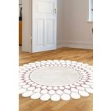 Dekoreko 111 Figürlü Yuvarlak Özel Kesim Bej 80x80 cm Halı