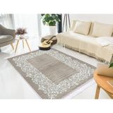 Dekoreko 1811 İnci Dijital Saçaklı Kahve 80x120 cm Salon Halı