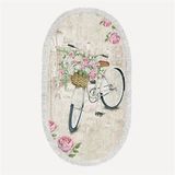 Dekoreko 1850 İnci Dijital Saçaklı Oval Desen 1 120x180 cm Salon Halısı