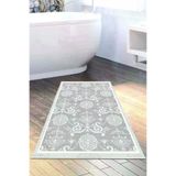 Dekoreko 1861MP2-9 Kaymaz Taban Djt Banyo Halısı Star Pamuk Modern 1861M Gri