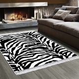 Dekoreko 2085 İnci Halı Dijital Saçaklı Desen 1 80x120 cm Salon Halısı