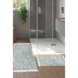 Dekoreko Dijital 2'li Banyo Paspas Takımı Trend Keçe Kaymaz Taban Saçaklı Iskandinav Nydia Yeşil