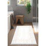 Dekoreko Dijital Banyo Halısı Trend Keçe Kaymaz Taban Saçaklı Modern Rana Yeşil