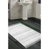Dekoreko F5078K1-9 Kaymaz Taban Djt Banyo Halısı Trend Saçaklı Iskandinav F5078 Gri
