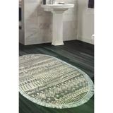 Dekoreko F5080K1-3 Kaymaz Taban Djt Banyo Halısı Trend Saçaklı Oval Iskandinav F5080 Gri