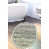 Dekoreko F5087K1-3 Kaymaz Taban Djt Banyo Halısı Trend Saçaklı Oval Iskandinav F5087 Gri