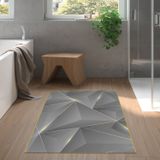 Dekoreko Kaymaz Taban Djt Banyo Halısı Trend Modern F5005 Gold Siyah
