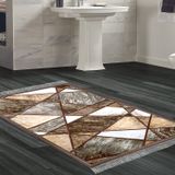 Dekoreko Kaymaz Taban Djt Banyo Halısı Trend Saçaklı Modern 1716 Gri Kahve