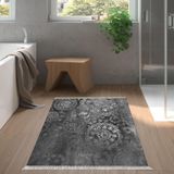Dekoreko Kaymaz Taban Djt Banyo Halısı Trend Saçaklı Modern 1999 Gri