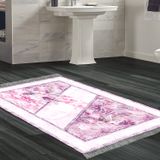 Dekoreko Kaymaz Taban Djt Banyo Halısı Trend Saçaklı Modern 729 Sarı