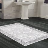 Dekoreko Kaymaz Taban Djt Banyo Halısı Yıldız Deri Modern 1314 Gri