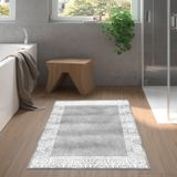 Dekoreko Kaymaz Taban Djt Banyo Halısı Yıldız Deri Modern 1460 Gri