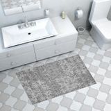 Dekoreko Kaymaz Taban Djt Banyo Halısı Yıldız Deri Modern 1918 Gri