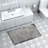 Dekoreko Kaymaz Taban Djt Banyo Halısı Yıldız Deri Modern 1921 Gri